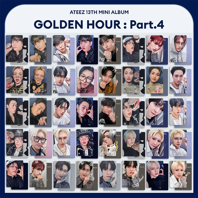 ATEEZ 5pcs/set GOLDEN HOUR 4 New Album Single Player Card Bonus Card Mingxin Collection Card Photo Card San Mingi Wooyoung Kpop