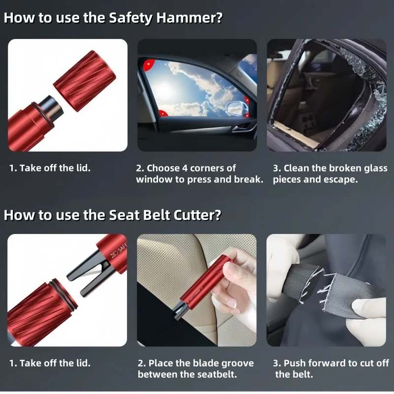 Car Emergency Hammer Cars Rescue Tools Safety Hammer Escape Seat Belt Cutter Lifesaving Auto Windows Glass Breaker Safety Hammer view 6