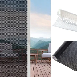 Self-adhesive Glass Window Sticker Mesh Film Black White Dotted Sunshade Anti-UV Privacy Window Stickers One Way Glass Film