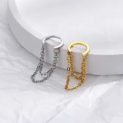 1 Pcs Fashion Chain Tassel Clip Earrings For Women Simple Style Mini Cuff Earring Accessories Female Non-Pierce Earring Jewelry
