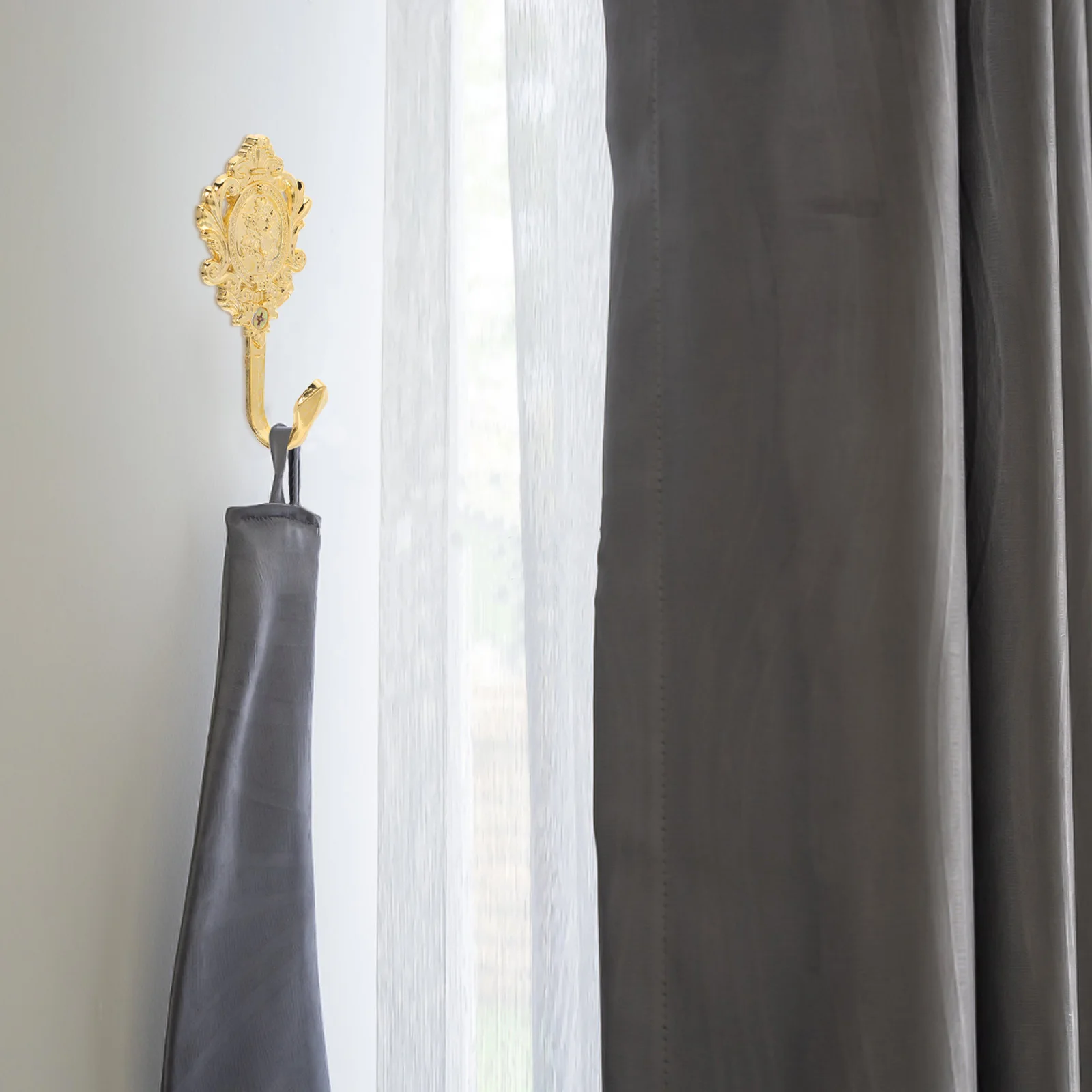 

2Pcs Bronze Zinc Alloy Rose Pattern Curtain Holdbacks Vintage Style Easy Install Remove Zinc Alloy Curtain Hook