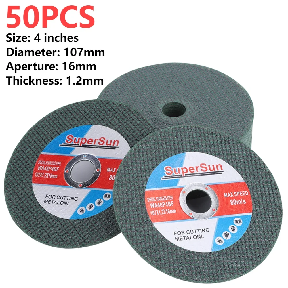 50 Pack Metal Cutting Wheel 107x1.2x16mm Ultra Thin Cut-Off Wheel Cutting Disc Angle Grinder Grinding Wheels for Angle Grinder