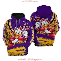 Disney Halloween Hoodie Men's Women's Fashion Sweatshirts Donald Duck Wizard Disney Castle Halloween Night Zip Hoodie Casual