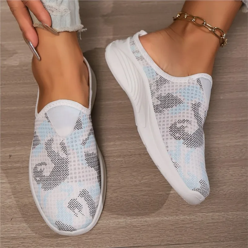 Mesh Lady Vulcanized Loafers Shoes Non-slip Womens Soft Bottom Breathable Casual Running Shoes Platform Sneakers Mommy Shoes