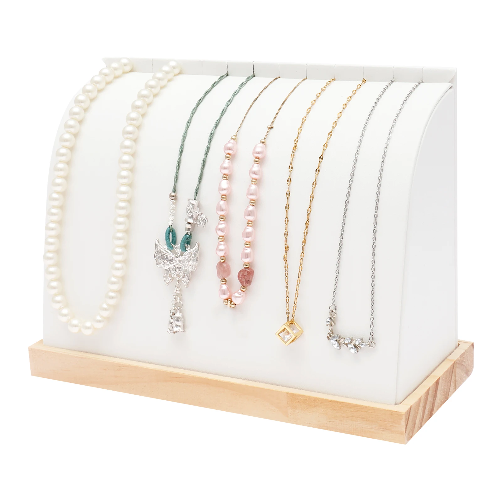 

Подставка для ожерелья из цельного дерева, держатель для ювелирных изделий для хранения продаж и дома, 12 застежек, дизайнерская подставка-органайзер для ожерелья