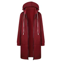 2024 Women's Autumn Winter ThickenHoodies Parkas Loose Hooded Jackets Zipper Pocket Maxi Size Sweatshirt Sports Dresses Outwear 2