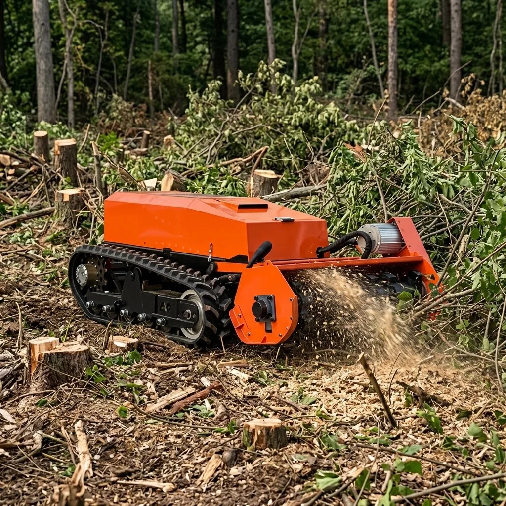 Remote Control Lawn Mower Electric Flail Cutter, Cordless Weed Mower for Tall Grass, Brush, Orchard, Farm and Rough Terrain
