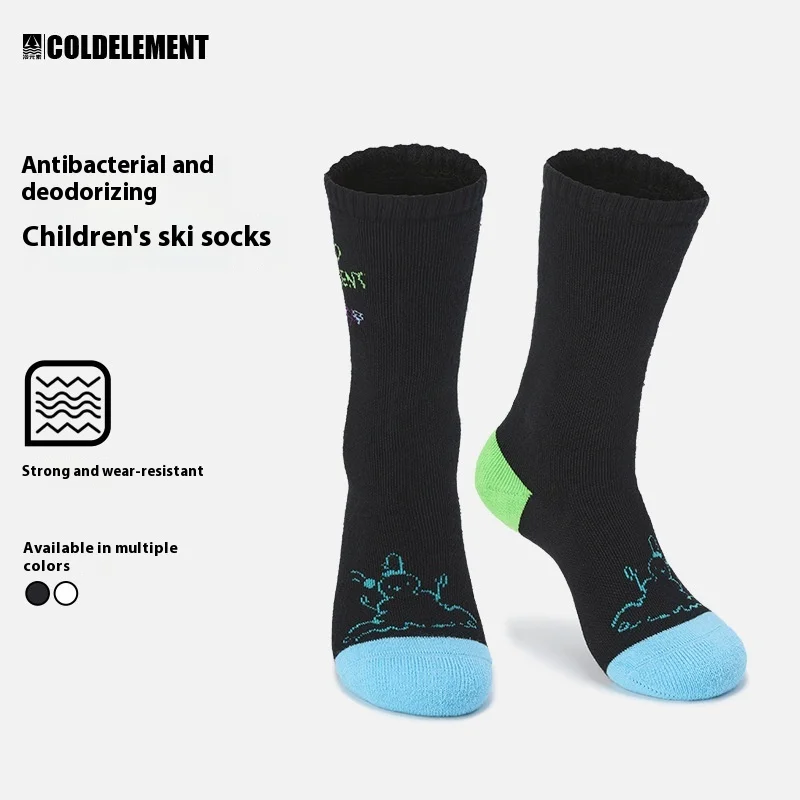 جوارب أطفال للأولاد والبنات جوارب تزلج شتوية جديدة للأطفال جوارب تزلج منتصف العجل قابلة للتنفس ودافئة للثلج