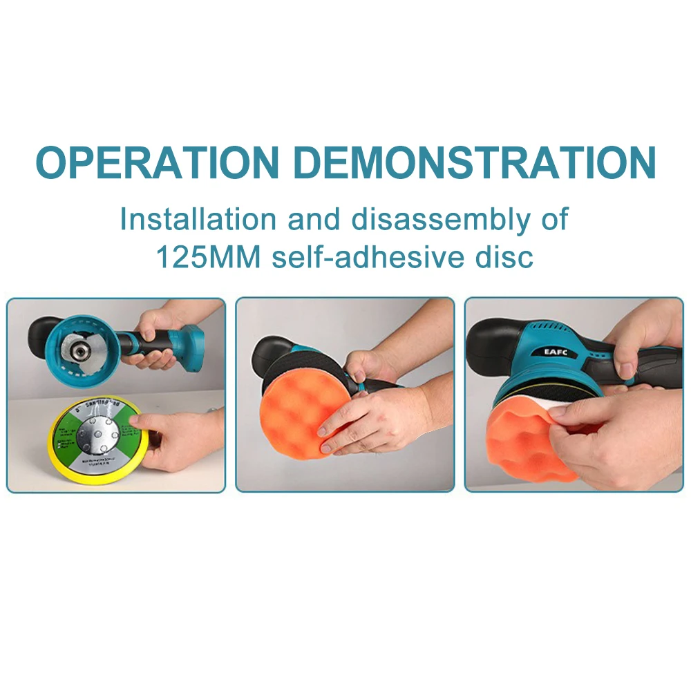 5500RPM Cordless Polisher 6 Gears Rechargeable Car Polishing Machine Electric Rotary Tool For Makita 21V Battery (No Battery)