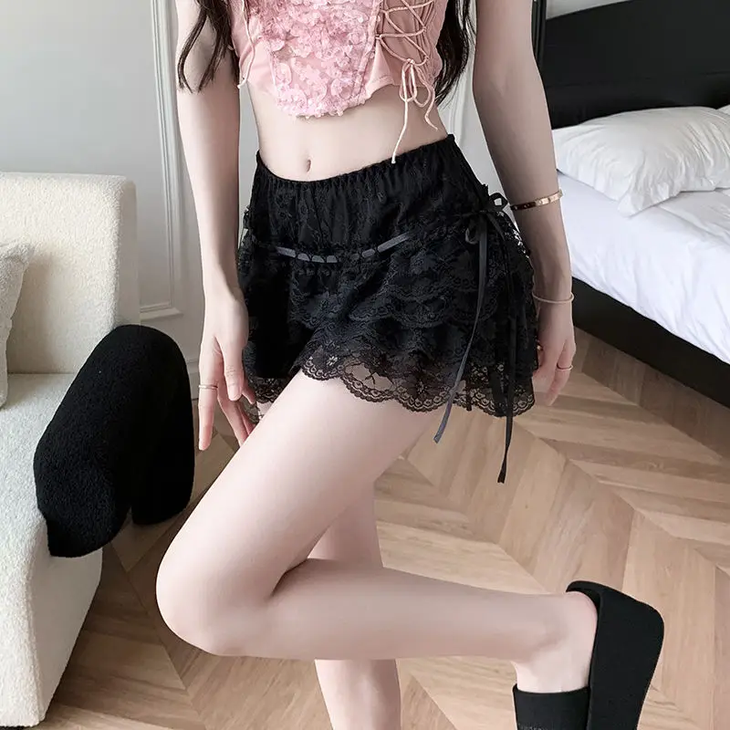 Koronkowe legginsy damskie w stylu księżniczki w modzie cienkie workowate gorące słodkie lato w stylu Vintage Sexy Kawaii Lolita Girls oddychające