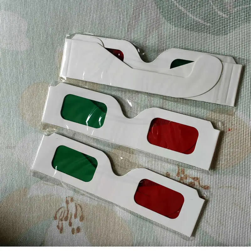 100 قطعة أحمر أخضر سر فك نظارات أحمر أخضر عدسة ترشيح الأبيض طوي إطار نظارات ثلاثية الأبعاد ل سويب