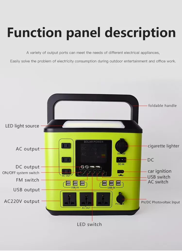 2000Wh Lithium Battery  Power Bank 220V 240V Compact Solar Generator Portable  Station