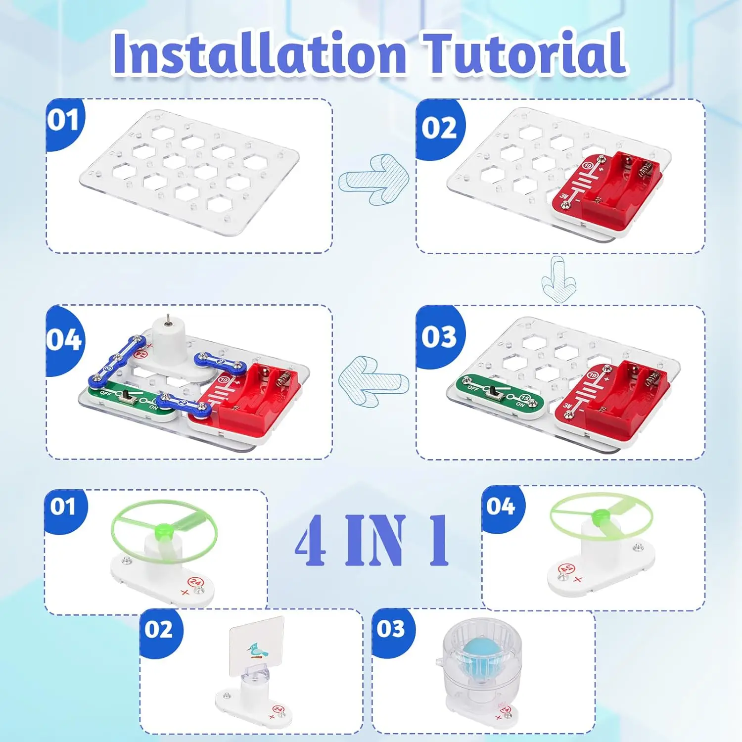 4 في 1 مجموعات الجذعية الديناميكية الهوائية لعبة الحرف مجموعات العلوم للأطفال الفتيات الفتيان الأنشطة الهندسية في الفصول الدراسية تجارب المشاريع