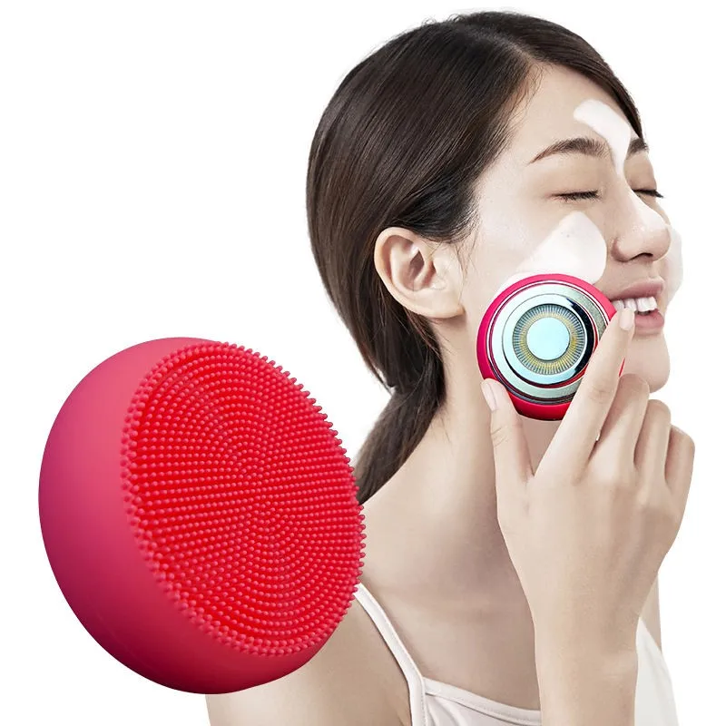 

Electric Silicone Facial Brush Cleansing Skin Massager Face Brush Vibration Sonic Cleanser Deep Pore