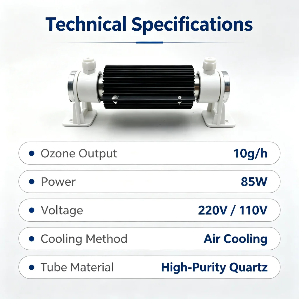 10G Air-Cooled Ceramic Tube Ozone Generator Ceramic Tube Ozone Generator Ceramic Tube for Water Sterilizer Purifier Disinfection
