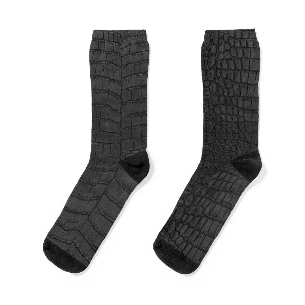 

Black Crocodile Leather Print Socks new year ankle Wholesale happy Men Socks Women's