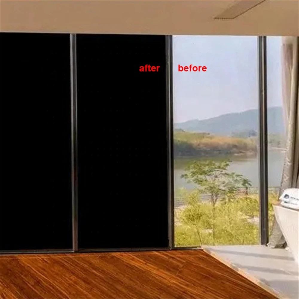 100% Verdunkelung fenster folie Privatsphäre UV-Sonnenschutz Verdunkelung selbst klebendes Glas Vinyl für die Wärme isolierung Fenster tönung zu Hause