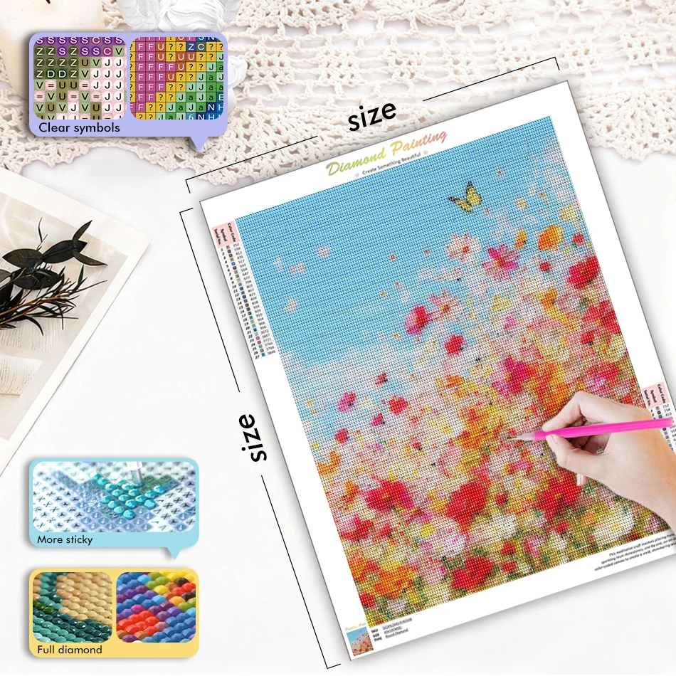 CHENISTORY Diamond Painting Pictures Picture Diamond Rhinestones Paintings Crystal flowers Wall Art Artwork Cross Stitch Kits