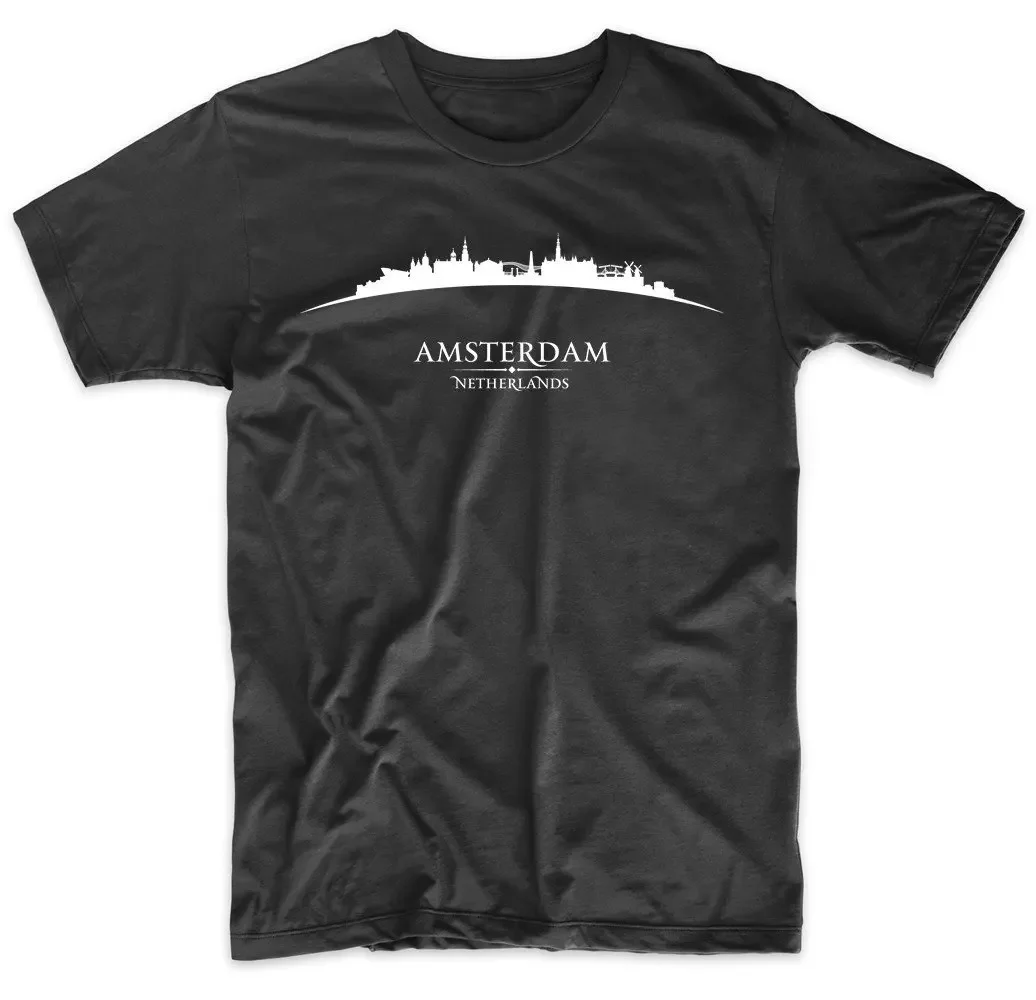 Amsterdam Netherlands Cityscape Downtown Skyline T Shirt For Men