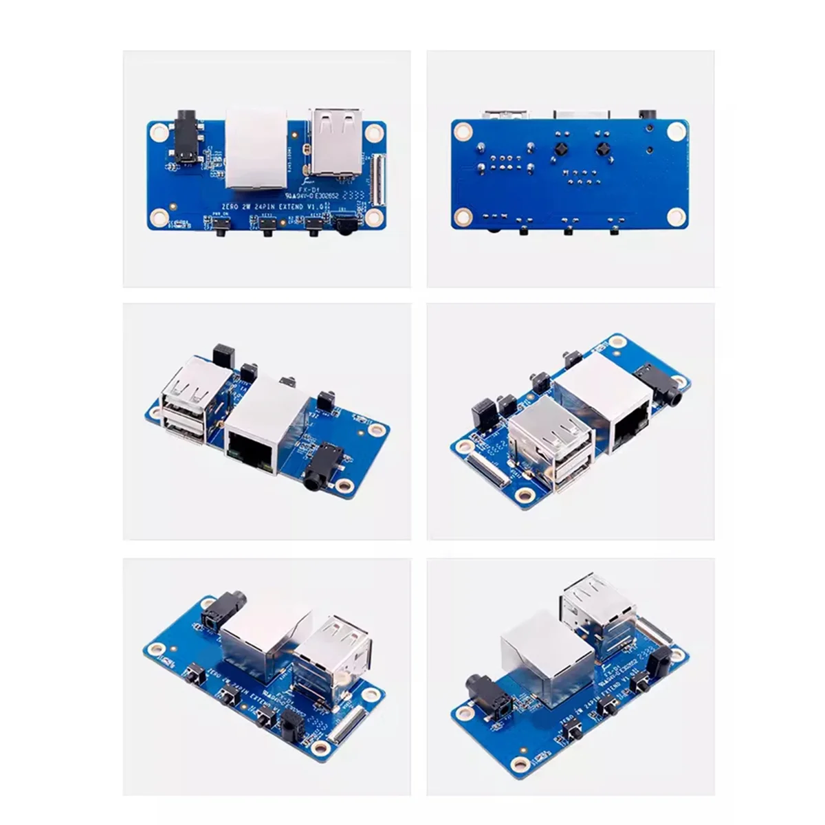 For Orange Pi Zero 2 W Expansion Board Interface Board 100M Network Port+USB 2.0+Analog Audio and Video Interface—L47A