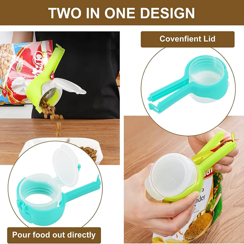 Kitchen Bag Clips For Food Storage Sealing Clips With Pour Spouts Food Sealing Plastic Cat Dog Food Storage Organizer image 3