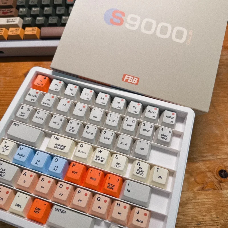 FBB S9000 Retro Keycaps ด้านข้างแกะสลัก PBT วัสดุเชอร์รี่ระเหิดความร้อนที่กําหนดเองเพลาแม่เหล็กคีย์บอร์ด Keycap
