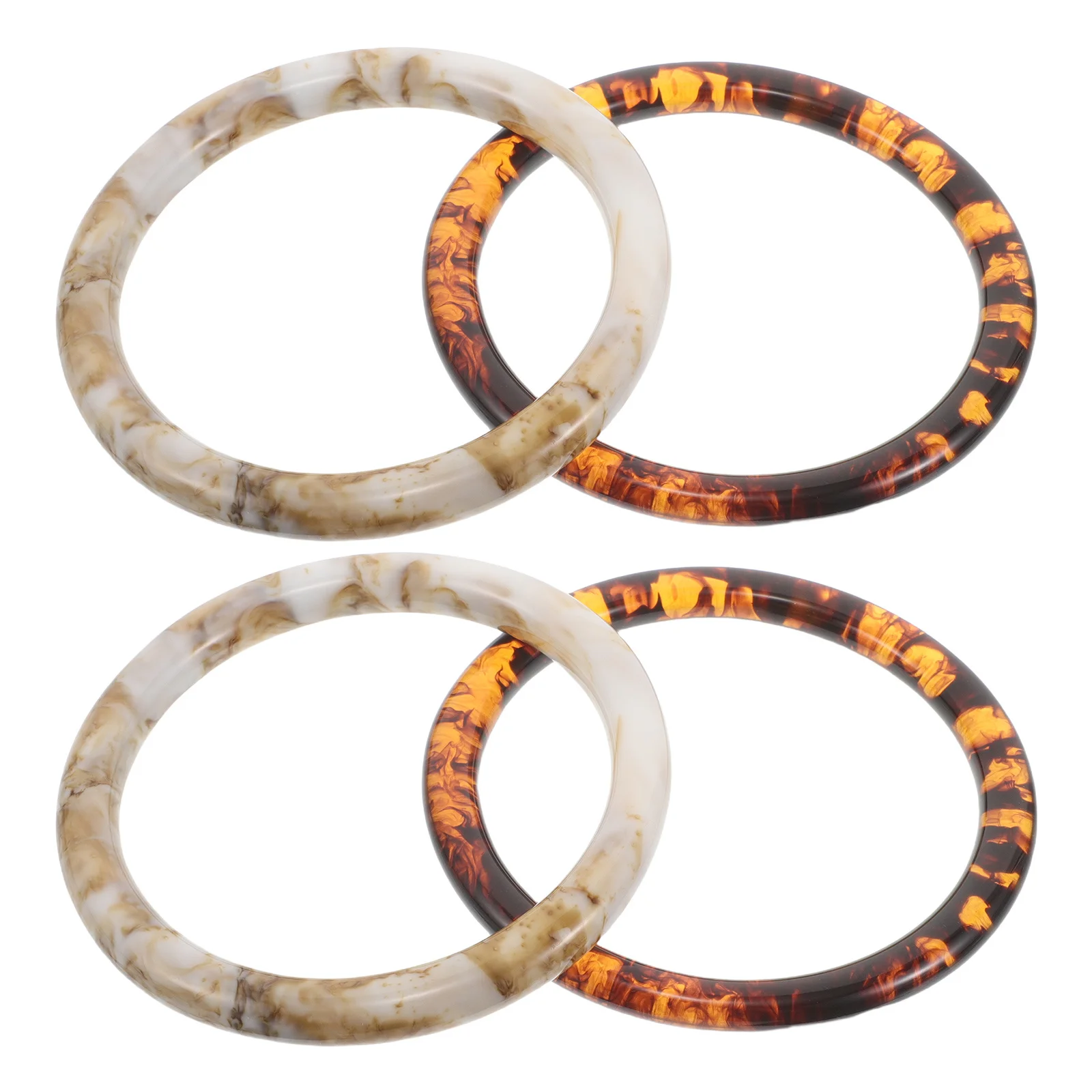 

4Pcs Resin Replacement Handbag Handles D Shaped Round Purse Handles Crochet Bag Hardware for Tote Beach Bag Making Supplies