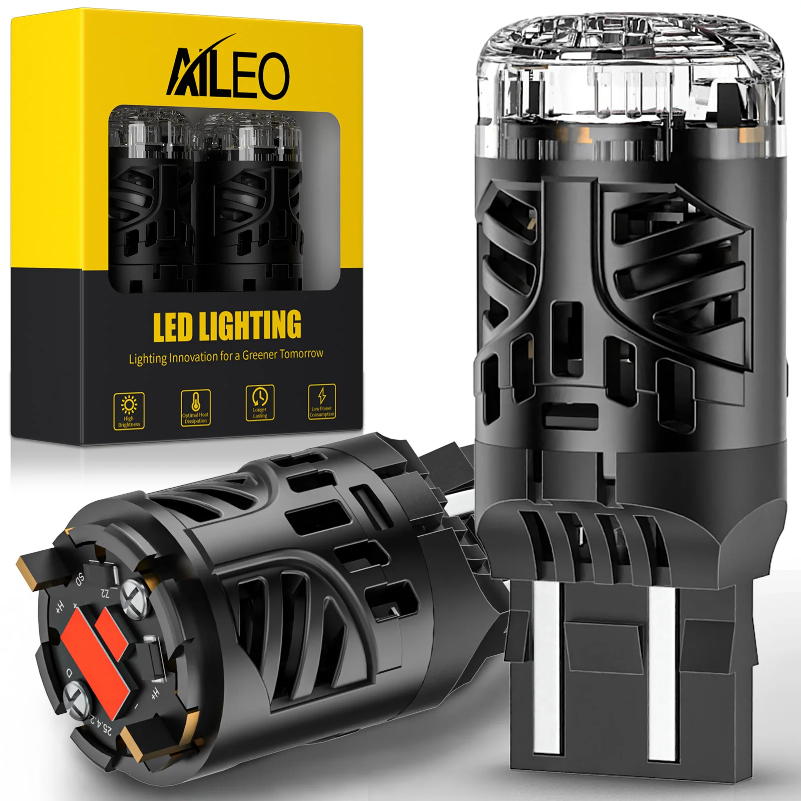 

AILEO 2 шт. Led W21/5W LED 7443 T20 7535 1860 Canbus Автомобильная лампа Резервная лампа DRL Красный стоп-тормоз Задние стоянковые огни 12 В