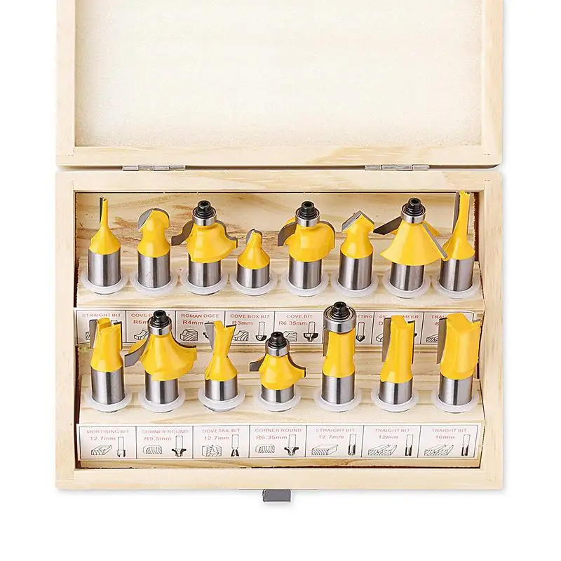 Houtbewerking Router Bits 15x Professionele Frezen Carving Router Bit 1/2 Inch Schacht Voor Houtbewerking Graveren