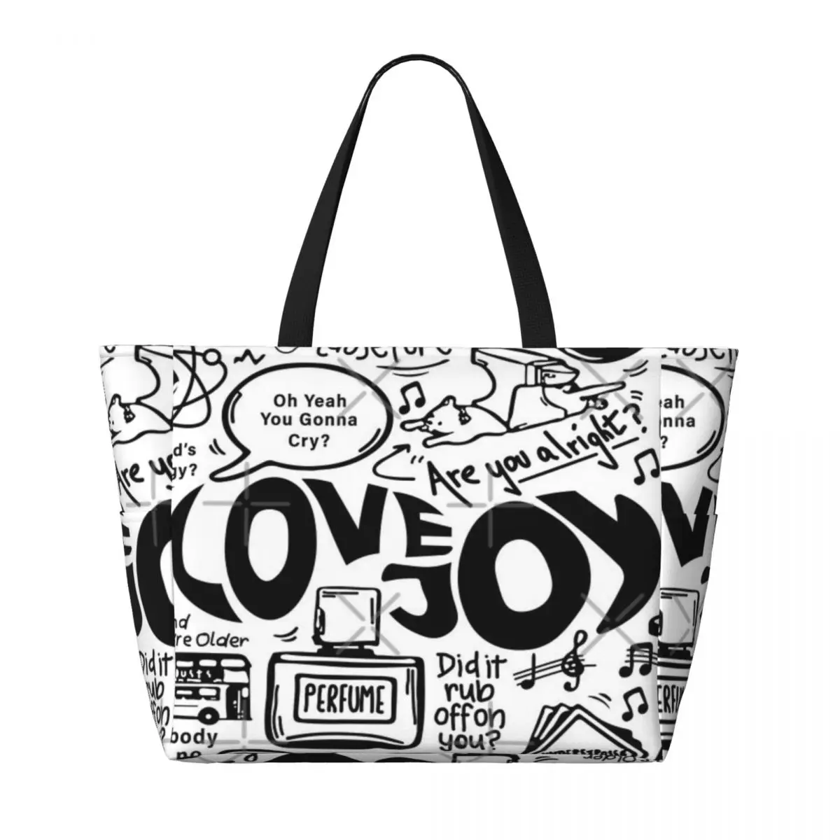 Lovejoy Band Doodle Beach Travel Bag, Tote Bag Retro Shopping borsa a tracolla da viaggio modello Multi-stile