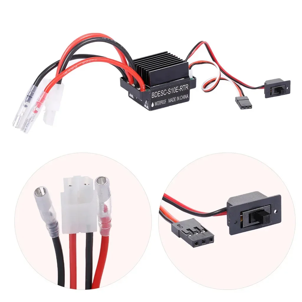 NEEBRC 320A Waterproof 5V/2A BEC 60A 2-3S Brushed ESC XT60 Electronic Speed Controller for 1/10 RC Car Crawler Motor TRX4 AXIAL