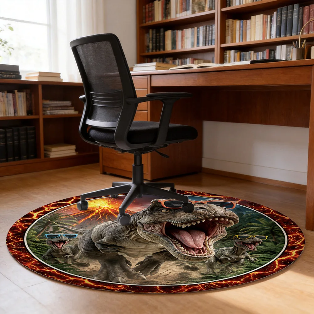 Dinosaur Roar Fun Area Rug Mat for Kids Nursery Playroom Jungle Safari Theme Decor