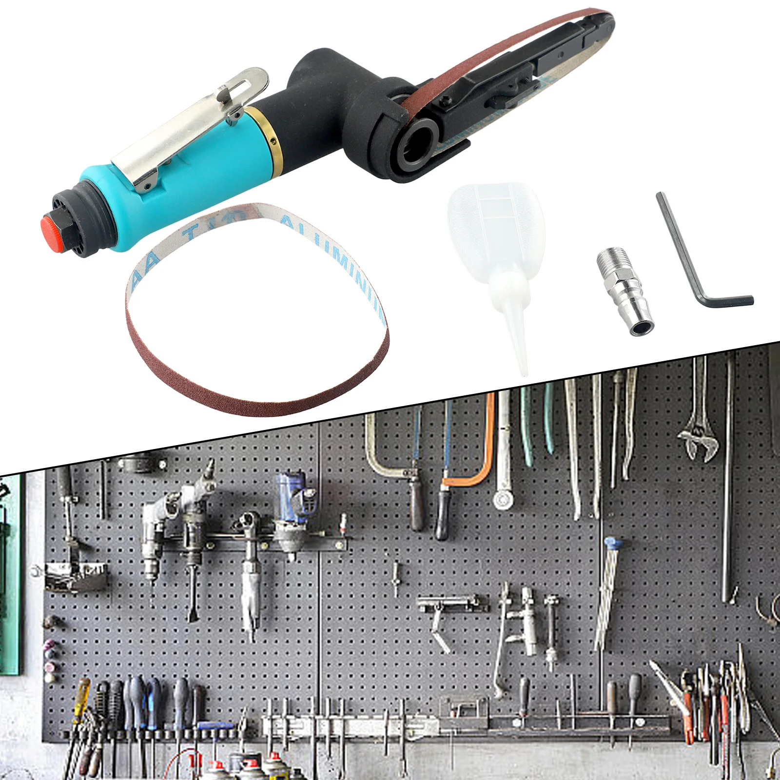 Air Belt Sander with Sturdy Bearing Head Assembly to Maintain Belt Alignment During Continuous Grinding Operations