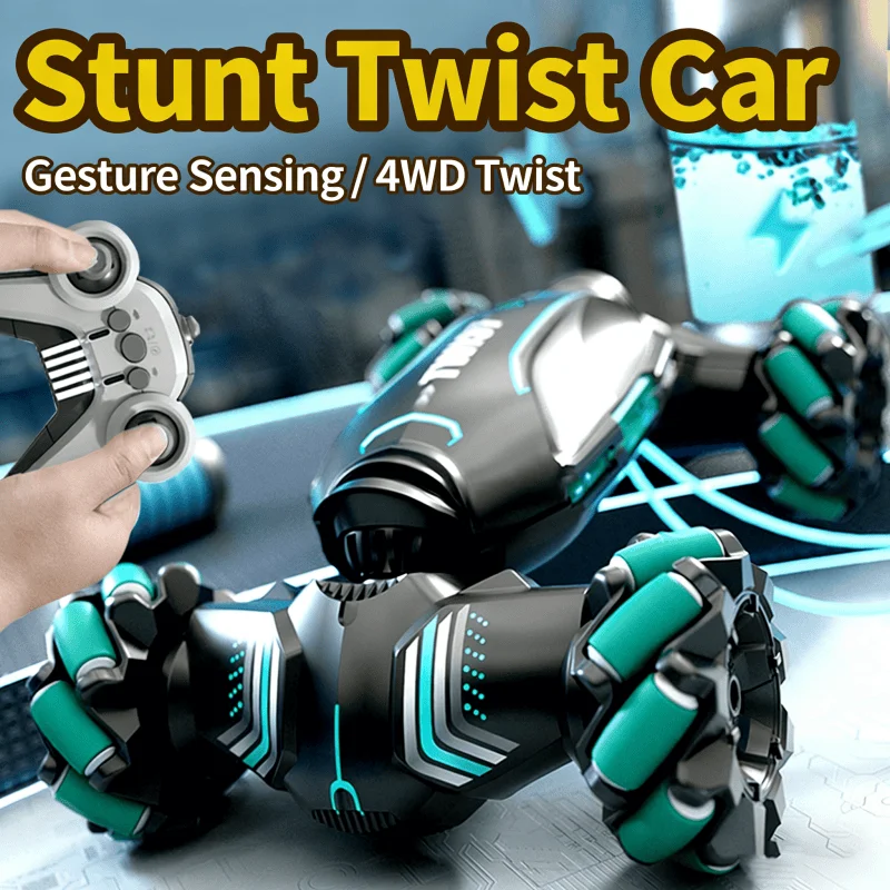 

4WD RC Transformable Stunt Car Gesture Sensing Remote Control 360 Rotating Dual Side Drift Climbing Vehicle Rechargeable Gift