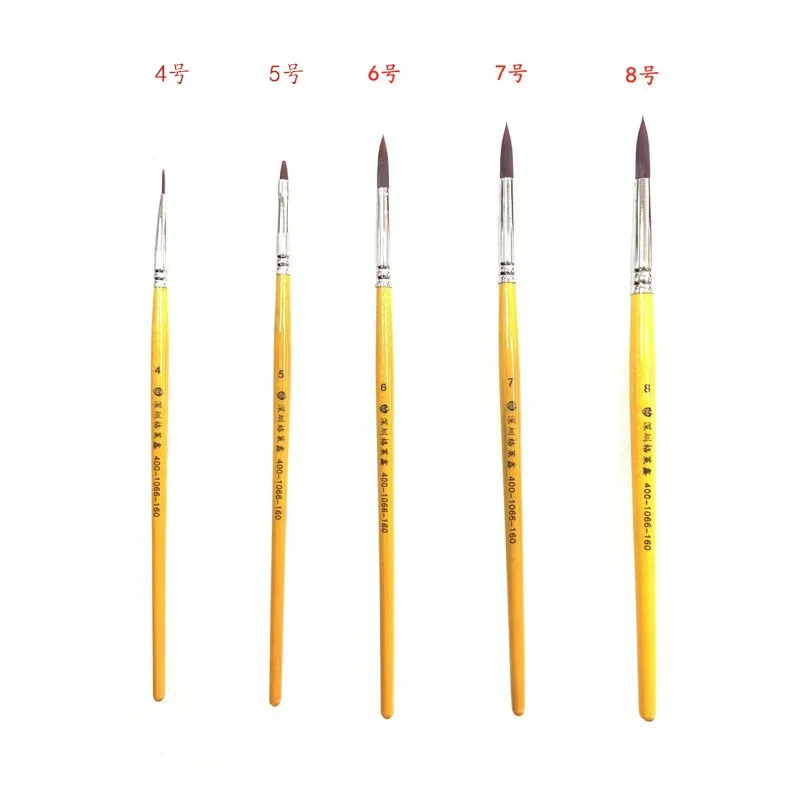 5Pcs Dental Nylon Brush Pen Dental Adhesive Composite Porcelain Teeth Porcelain Pen Enamelling Lacquering Repair Pen