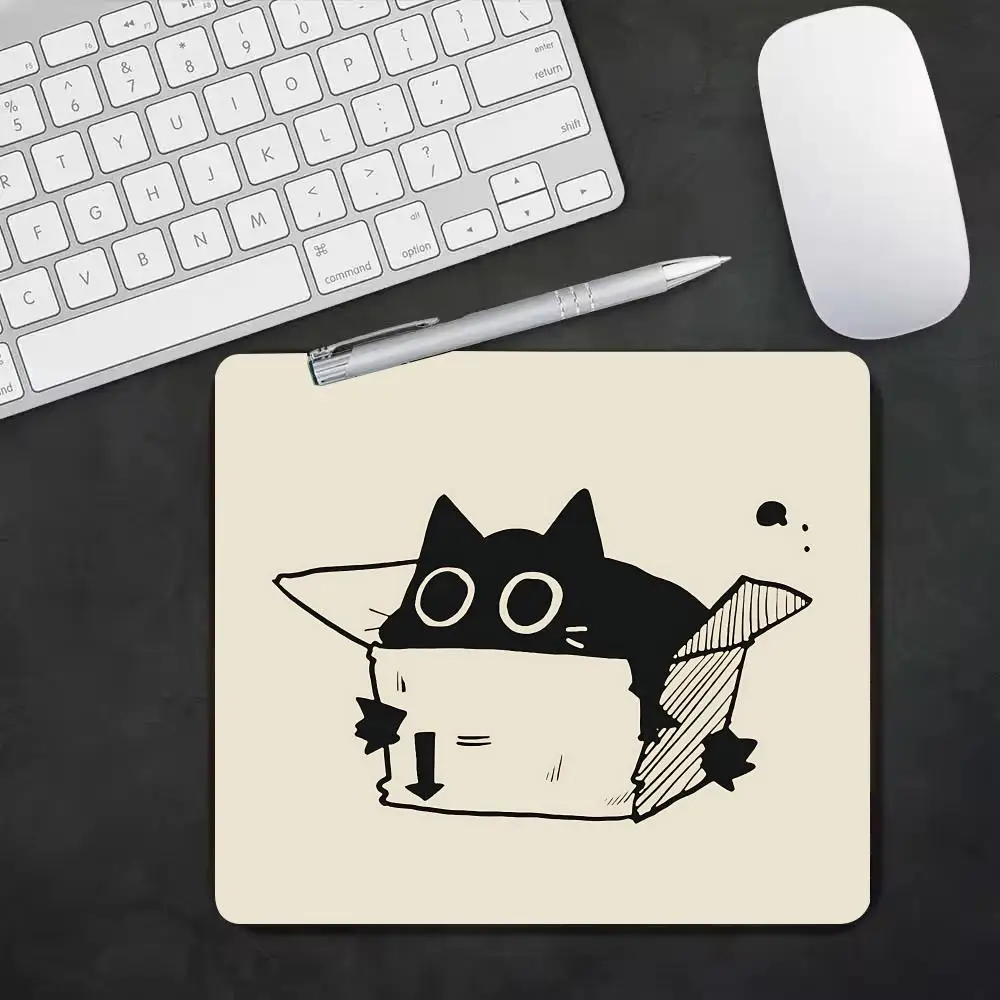 1pc Hot Sell Cute Black Cat Mousepad Computer Desk Accessories Mat Table Keyboard Pad Laptop Cushion Non-slip Kawaii Deskpad Rug