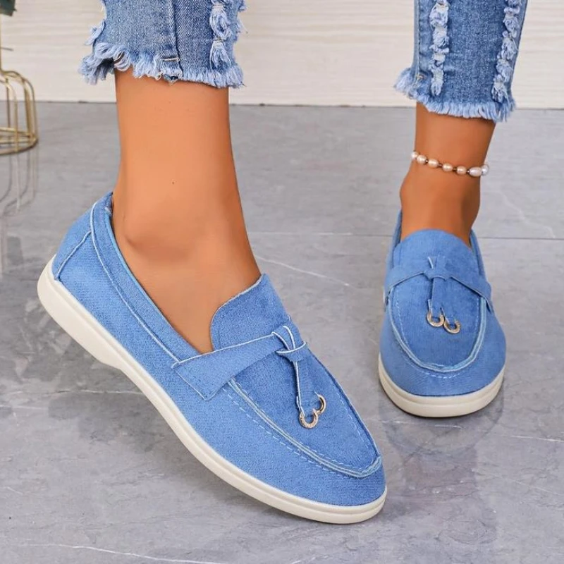 Новинка 2023 года, женские лоферы, легкая дышащая женская обувь на плоской подошве, нескользящая удобная модная повседневная уличная прогулочная обувь