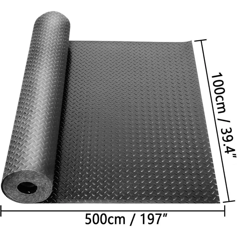 Diamond Patterned Rubber Floor Roll Heavy-duty Garage Mat Suitable for Garages, Warehouses, Gyms, Basements