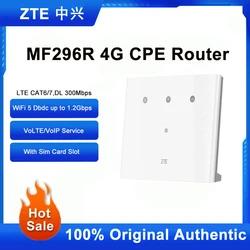 ZTE MF296R 4G WiFi Router LTE CAT6/7 DL 300Mbps Routers Wi-Fi5 DBDC up to 1.2Gbps Wireless Signal Repeater With Sim Card Slot