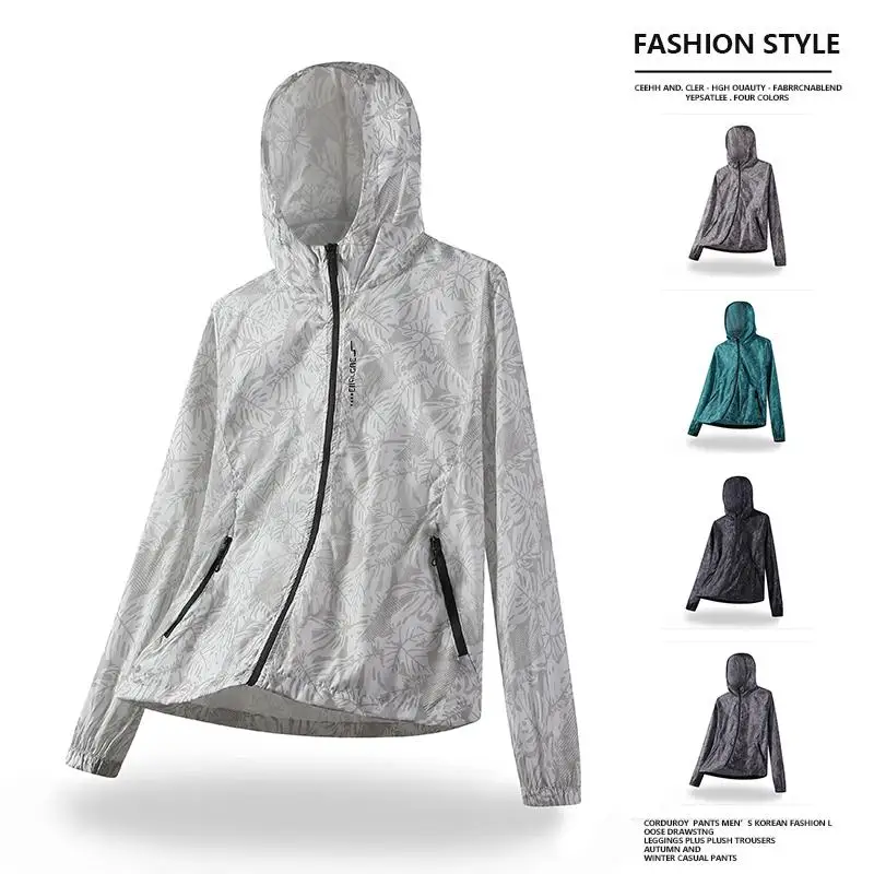 

Мужская летняя ветровка из ледяного шелка с УФ-защитой, тонкая, для активного отдыха, камуфляжная, солнцезащитная, свободного кроя, на молнии