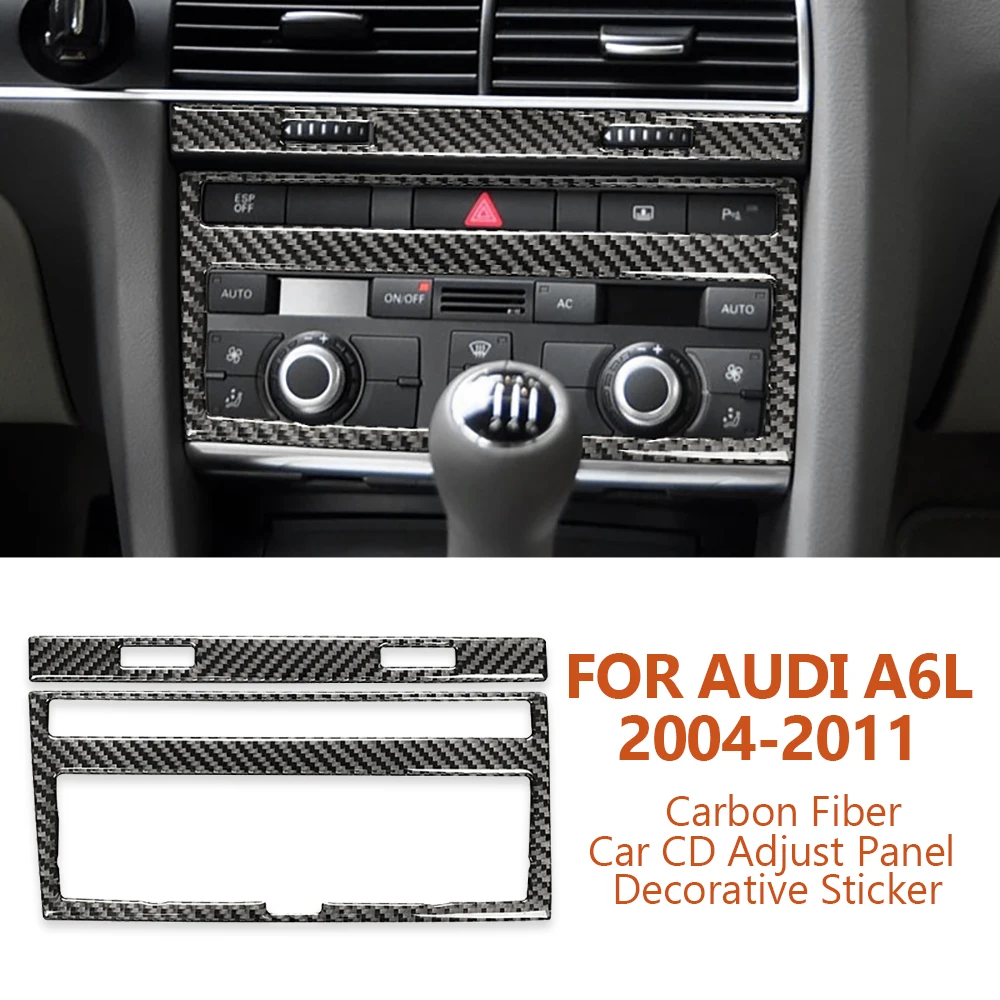 

For Audi A6-C6 A6L 2004-2011 Anti-scratch Carbon Fiber Car Central Control CD Panel Decorative Sticker Auto Interior Accessories