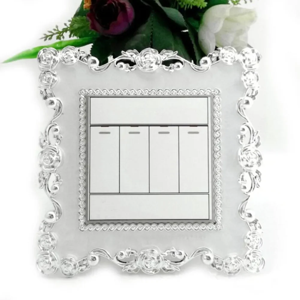 Switch Cover Switch Sticker Resin Light Switch Surround Resin Wall Sticker Rose Lace Switch Protective Cover 1PCS 86 Type