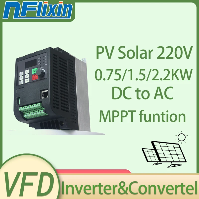 Solar VFD 0.75KW/1.5KW/2.2KW/4KW/5.5KW/7.5KW 220V Variable Frequency Drive Converter inverter for motor Speed control