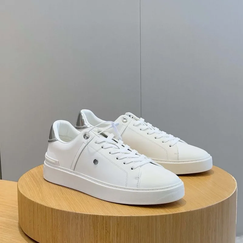 European Station Men's Shoes Trendy Brand Calfskin Casual Board  High-end Sports Popular Platform White Sneakers