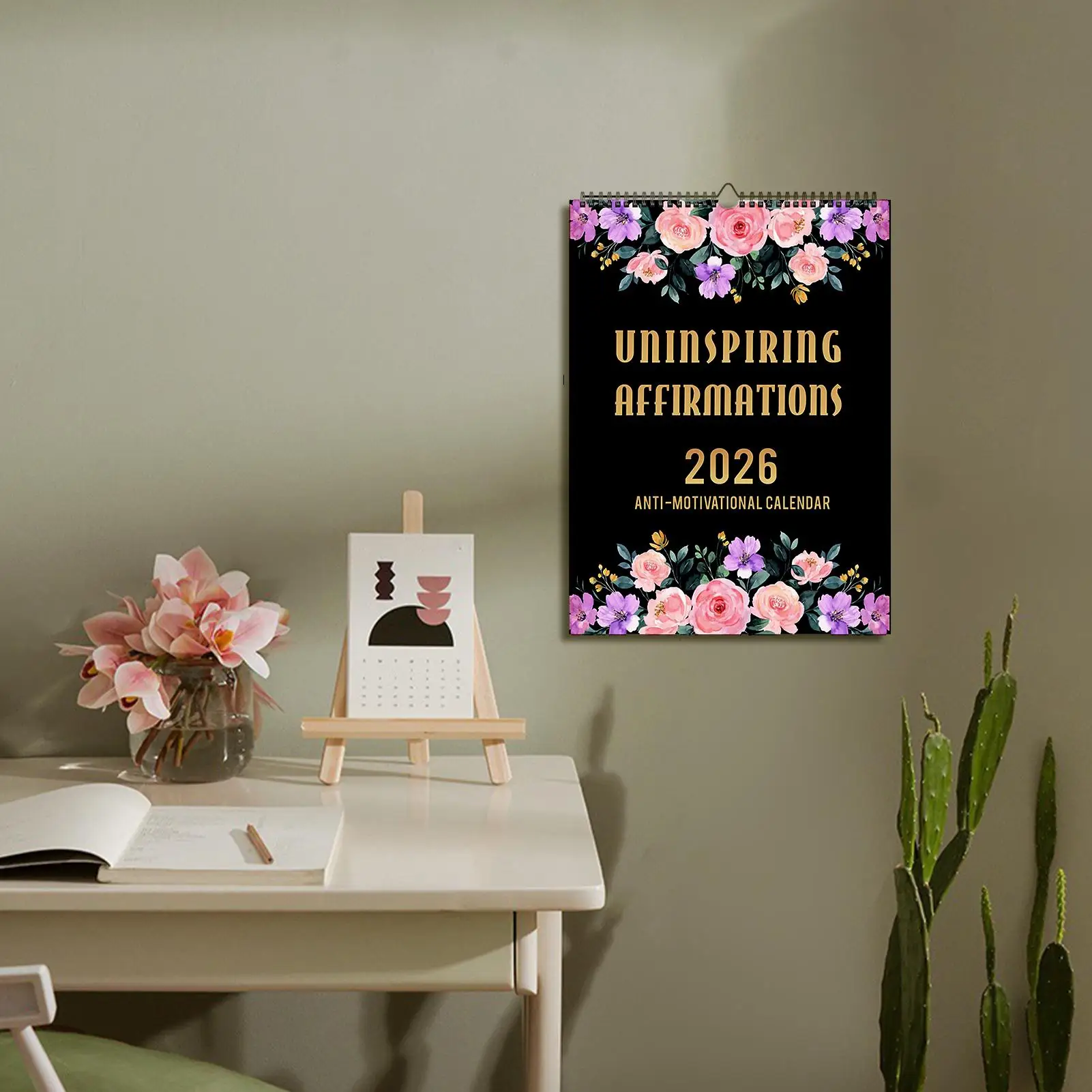 2026 Spiral Calendar Monthly Calendar Planner 2026 Funny Personal Time Management Planner With Ironic Motivational Quotes For