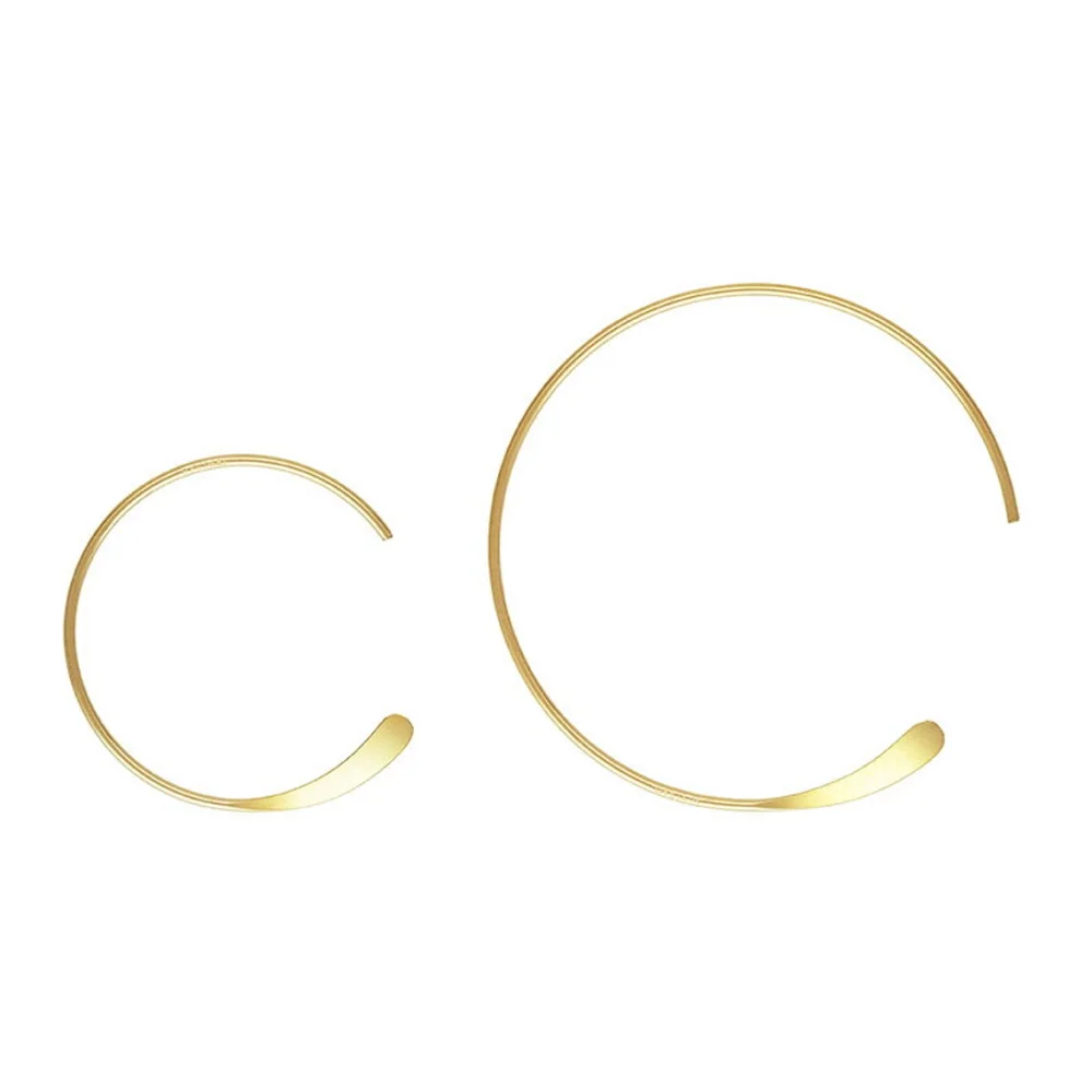 1 Pair Circle Earring Wires with Flat Ends 18mm 26mm in 14K Gold Filled for Jewelry Making