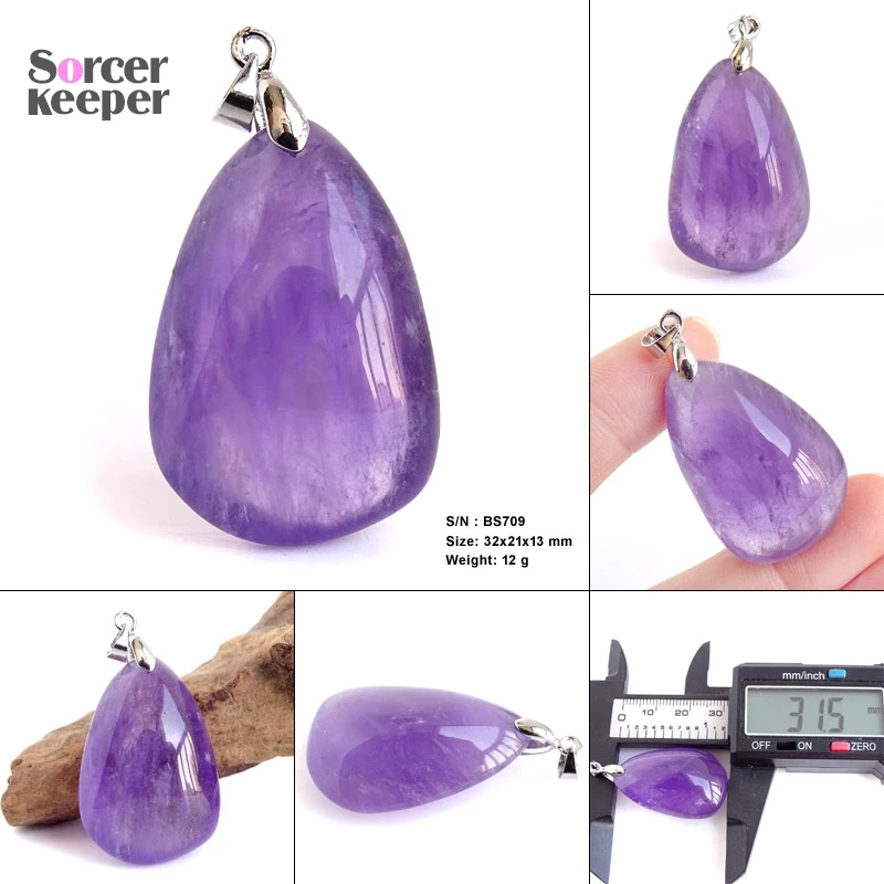 

Кулон из натурального драгоценного камня с аметистом, нерегулярные хрустальные подвески, подвески для изготовления ювелирных изделий ручной работы, аксессуары для ожерелья «сделай сам», BS695
