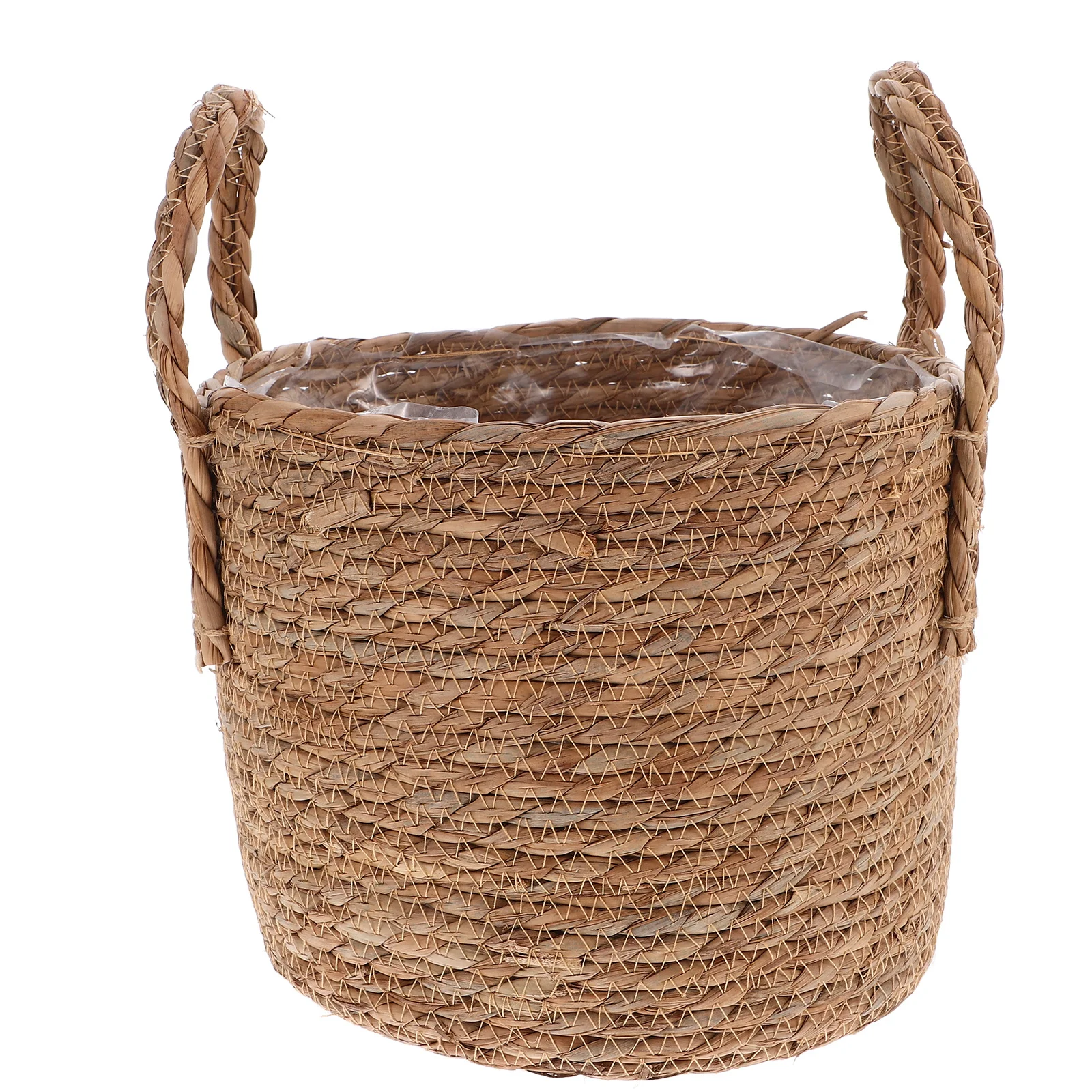 

1Pcs Creative Planter Basket 25Cm Boho Style Seagrass Flowerpot for Succulents Faux Plants Or Makeup Utensil Storage Decorative