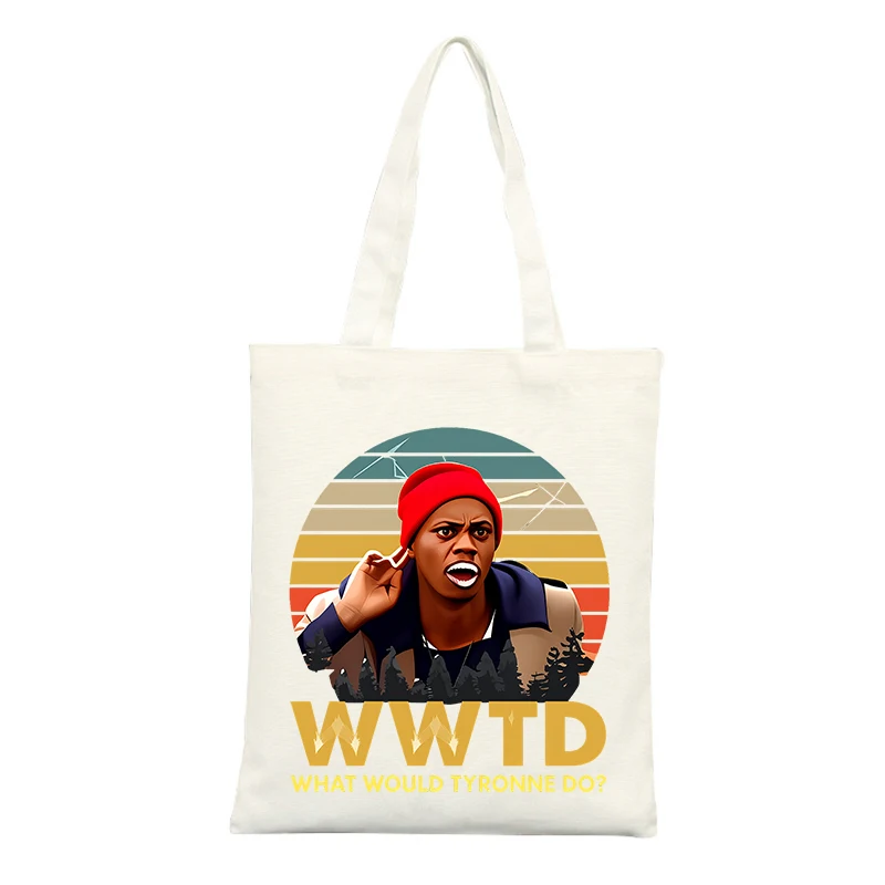 Canvas Tote Bag with Retro Graphic and Slogan-style Print, Ideal for Casual Shopping and Daily Use