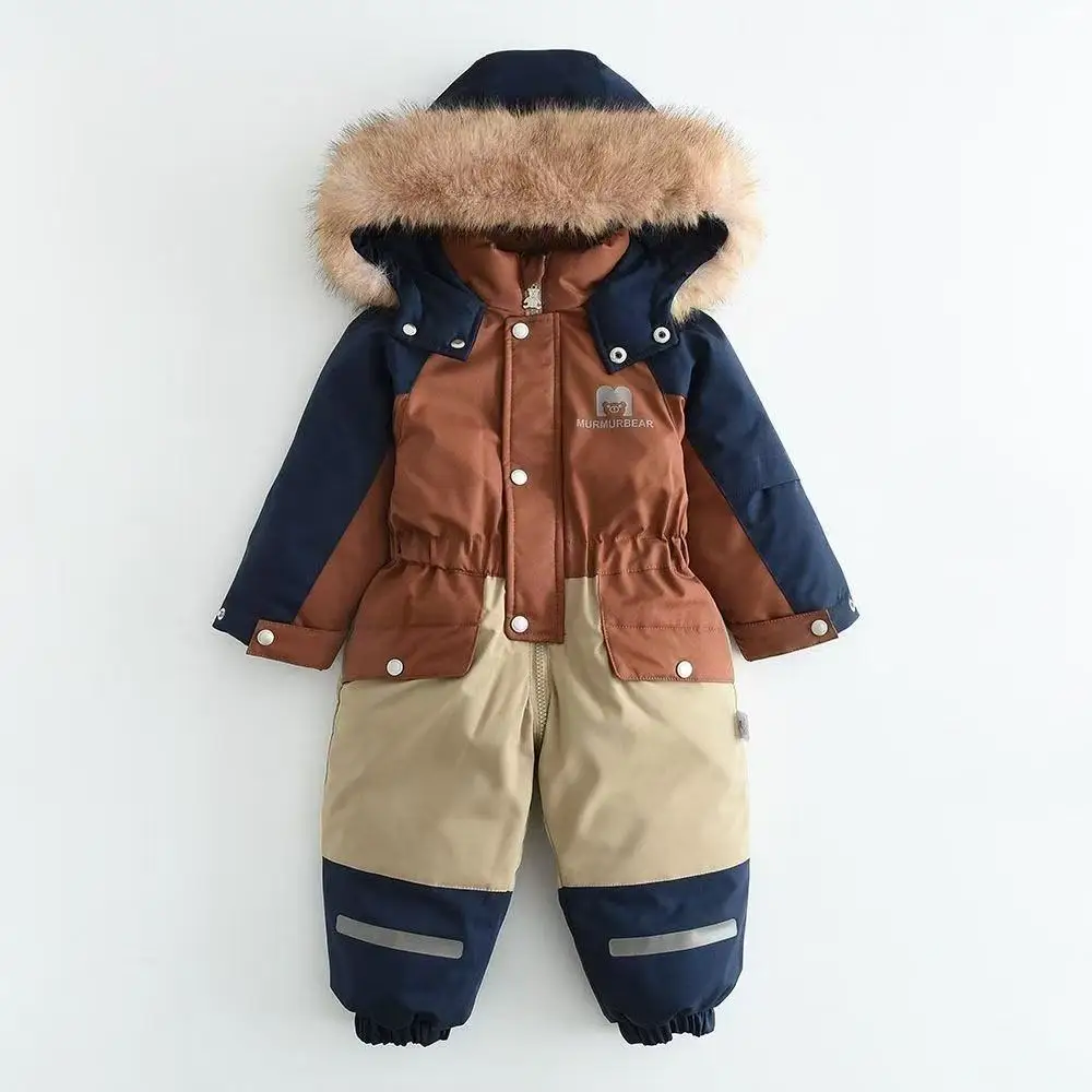 

-38°C Baby Winter Coat Thicken Girl Jumpsuit Warm Children Jacket Waterproof Boy Ski Suit Hooded Baby Snowsuit 2-5 Years